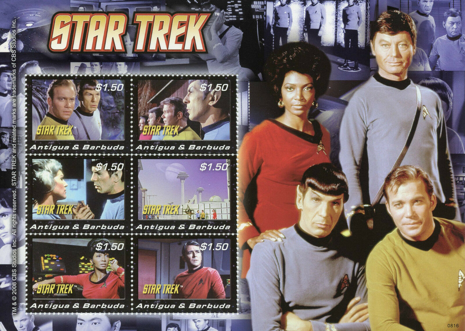 Star Trek Postal Stamps And Souvenir Sheets 01
